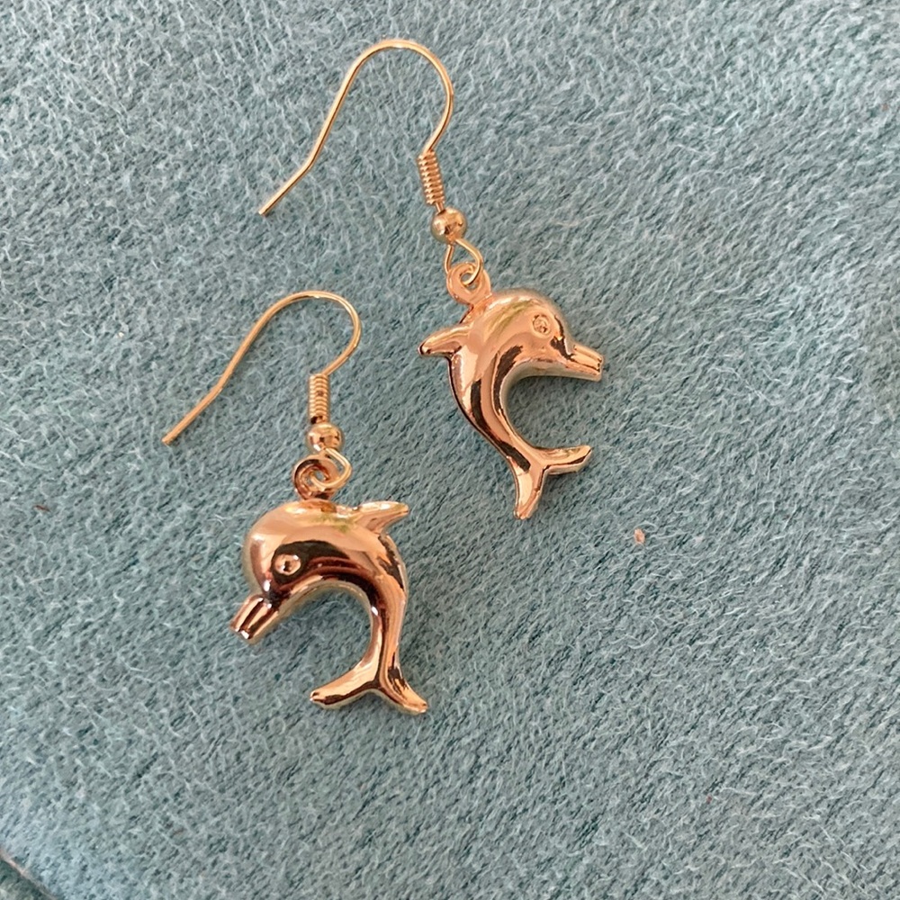 Gold Dolphin Earrings
